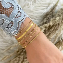 Finaste Plat armbandje goud kleurig Hot