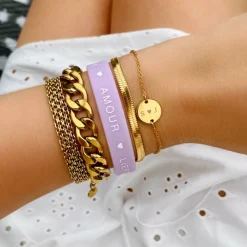 Finaste Plat armbandje goud kleurig Hot
