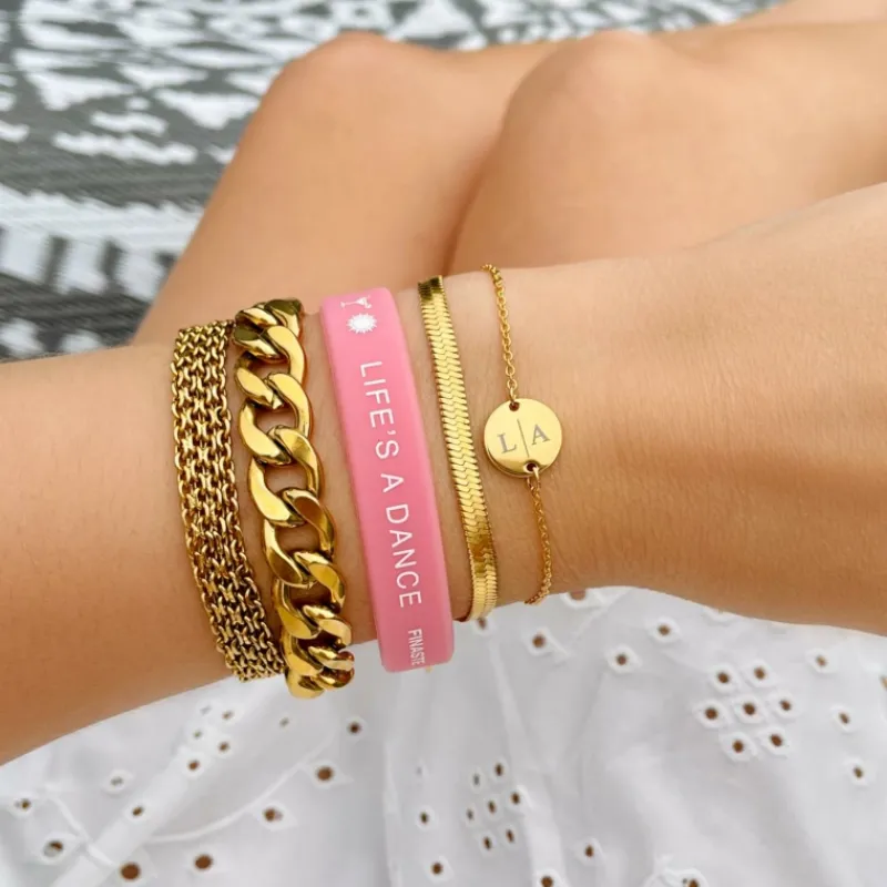 Finaste Plat armbandje goud kleurig Hot