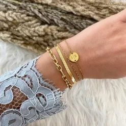 Finaste Plat armbandje goud kleurig Hot
