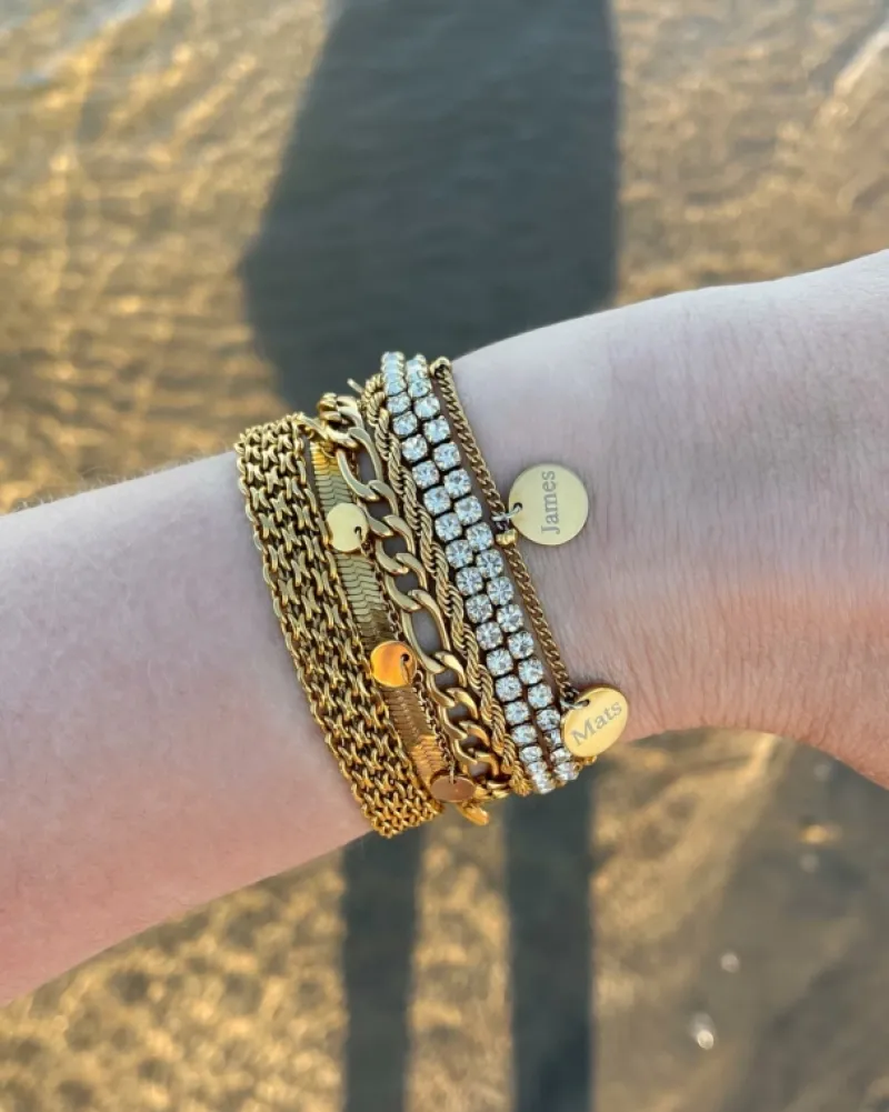 Finaste Plat armbandje goud kleurig Hot