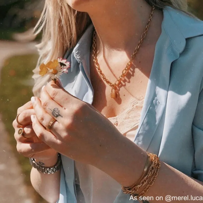 Finaste Plat armbandje goud kleurig Hot