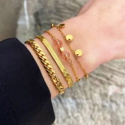 Finaste Plat armbandje goud kleurig Hot