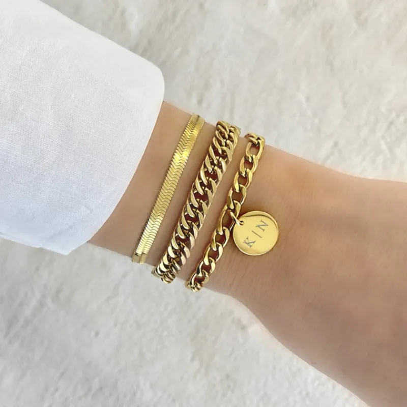 Finaste Plat armbandje goud kleurig Hot