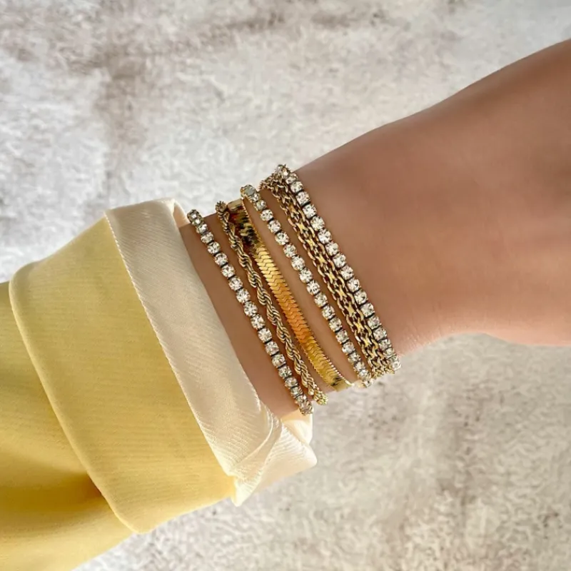 Finaste Plat armbandje goud kleurig Hot