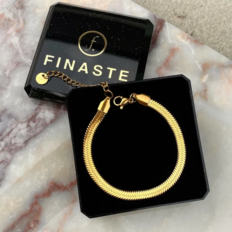 Finaste Plat armbandje goud kleurig Hot