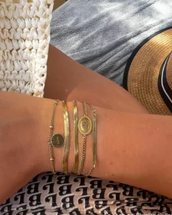 Finaste Plat armbandje goud kleurig Hot