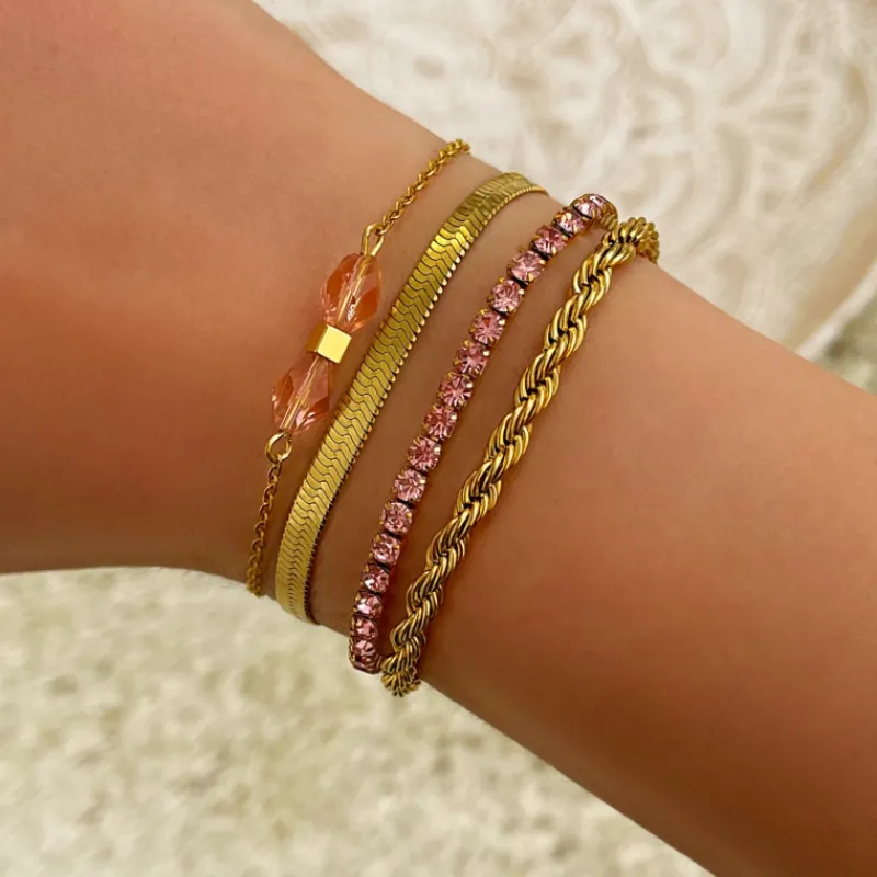Finaste Plat armbandje goud kleurig Hot