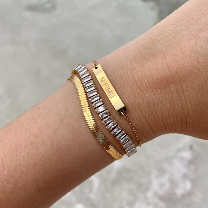 Finaste Plat armbandje goud kleurig Hot