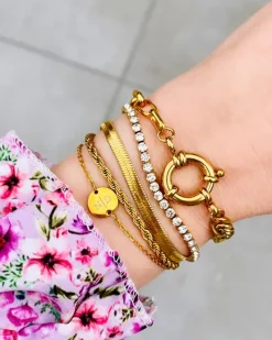 Finaste Plat armbandje goud kleurig Hot