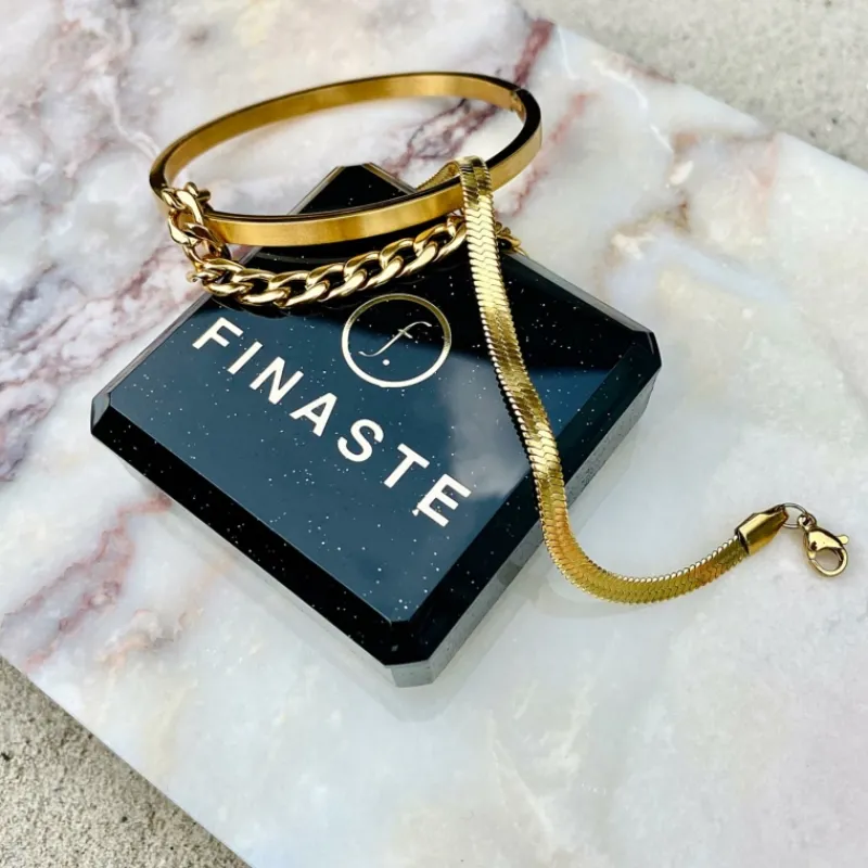 Finaste Plat armbandje goud kleurig Hot