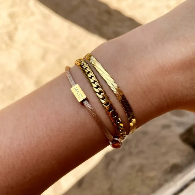 Finaste Plat armbandje goud kleurig Hot