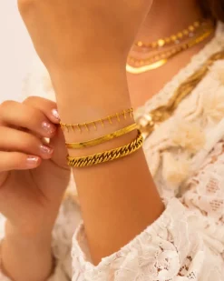 Finaste Plat armbandje goud kleurig Hot