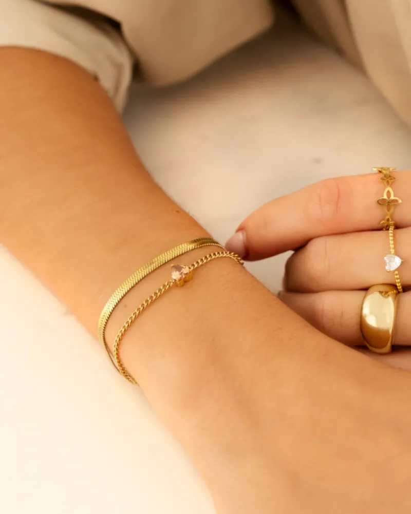 Finaste Plat armbandje goud kleurig Hot