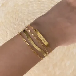Finaste Plat armbandje goud kleurig Hot
