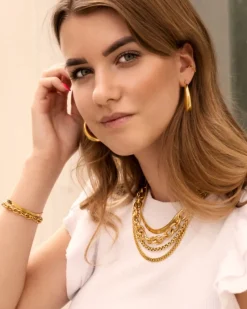 Finaste Plat armbandje goud kleurig Hot