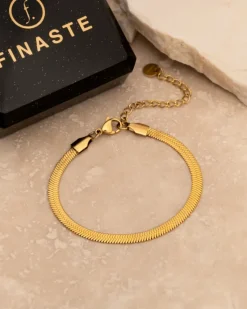 Finaste Plat armbandje goud kleurig Hot