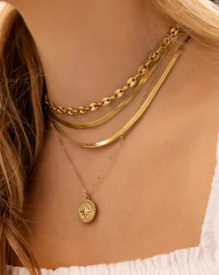 Finaste Plat kettinkje goud kleurig Fashion