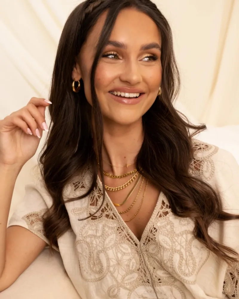 Finaste Plat kettinkje goud kleurig Fashion