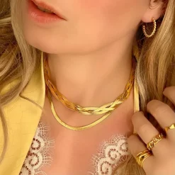 Finaste Plat kettinkje goud kleurig Fashion