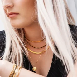 Finaste Plat kettinkje goud kleurig Fashion