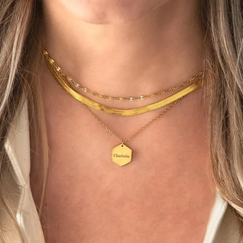 Finaste Plat kettinkje goud kleurig Fashion