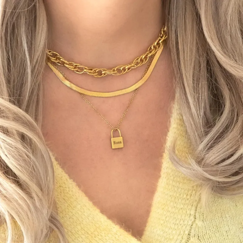 Finaste Plat kettinkje goud kleurig Fashion