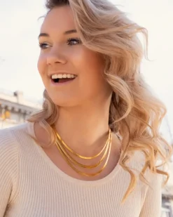 Finaste Platte Choker ketting gold plated Clearance