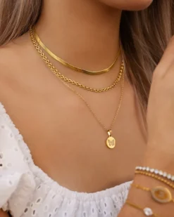 Finaste Platte Choker ketting gold plated Clearance