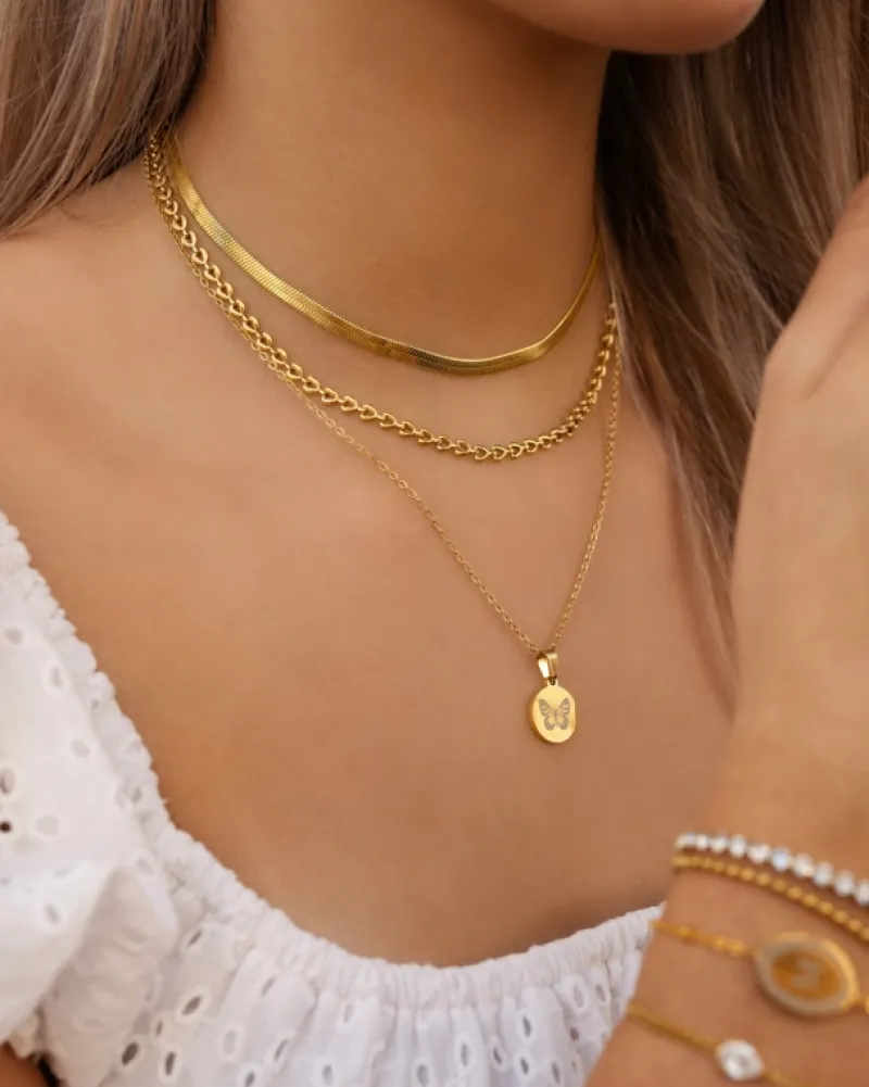 Finaste Platte Choker ketting gold plated Clearance