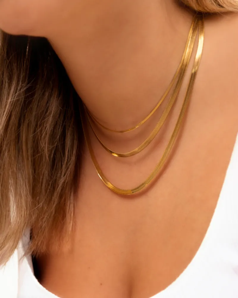 Finaste Platte Choker ketting gold plated Clearance