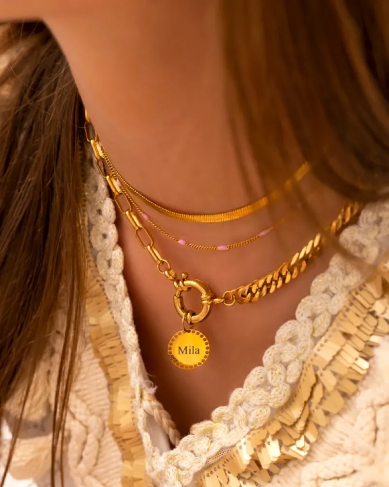 Finaste Platte Choker ketting gold plated Clearance
