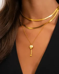 Finaste Platte Choker ketting gold plated Clearance