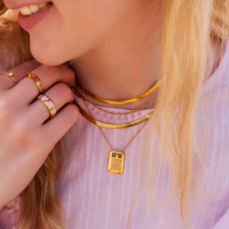 Finaste Platte Choker ketting gold plated Clearance