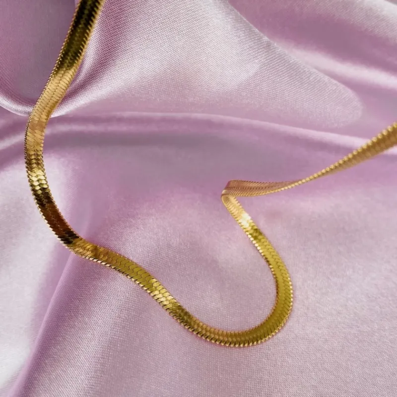 Finaste Platte Choker ketting gold plated Clearance