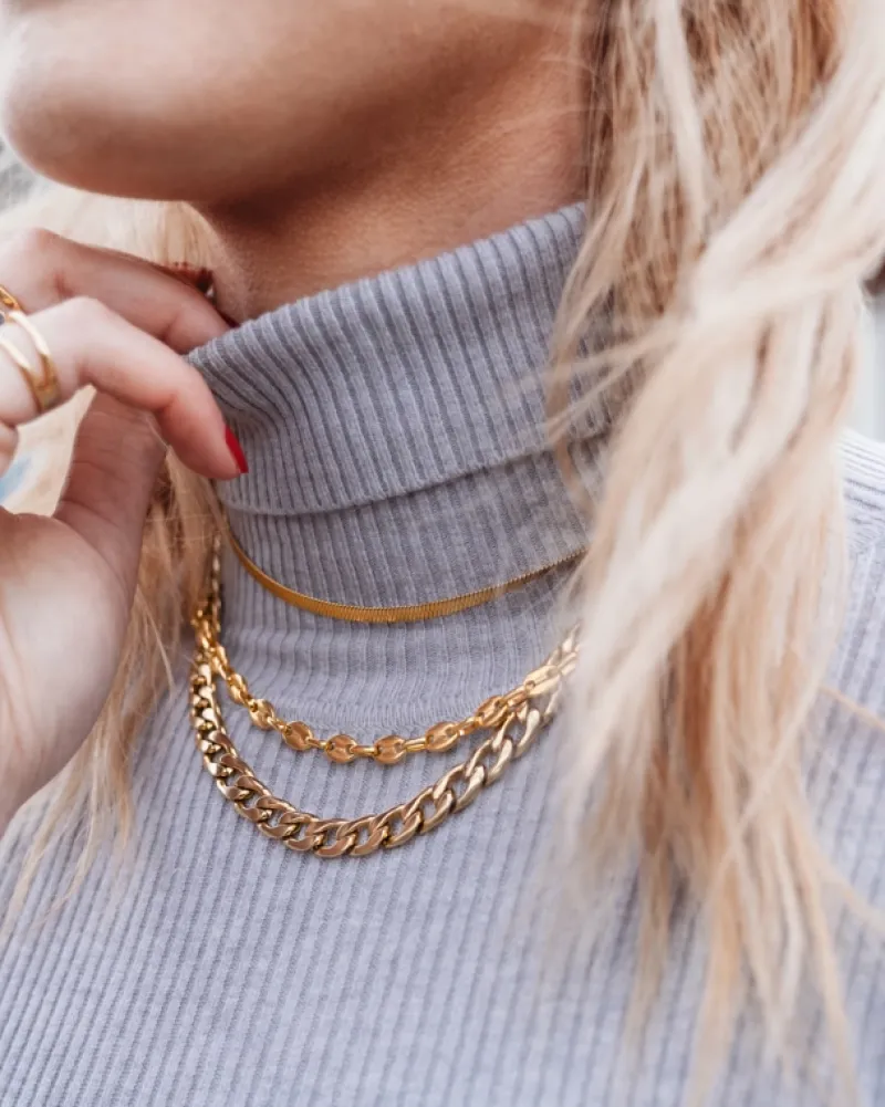 Finaste Platte Choker ketting gold plated Clearance