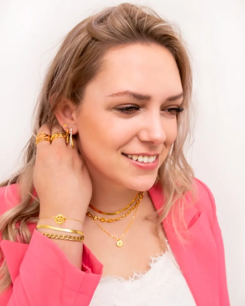 Finaste Platte Choker ketting gold plated Clearance