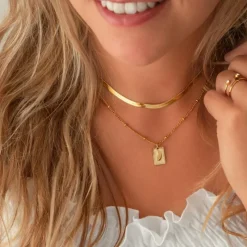 Finaste Platte Choker ketting gold plated Clearance