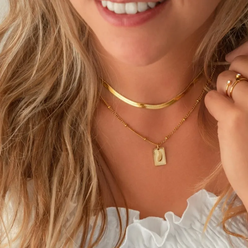 Finaste Platte Choker ketting gold plated Clearance
