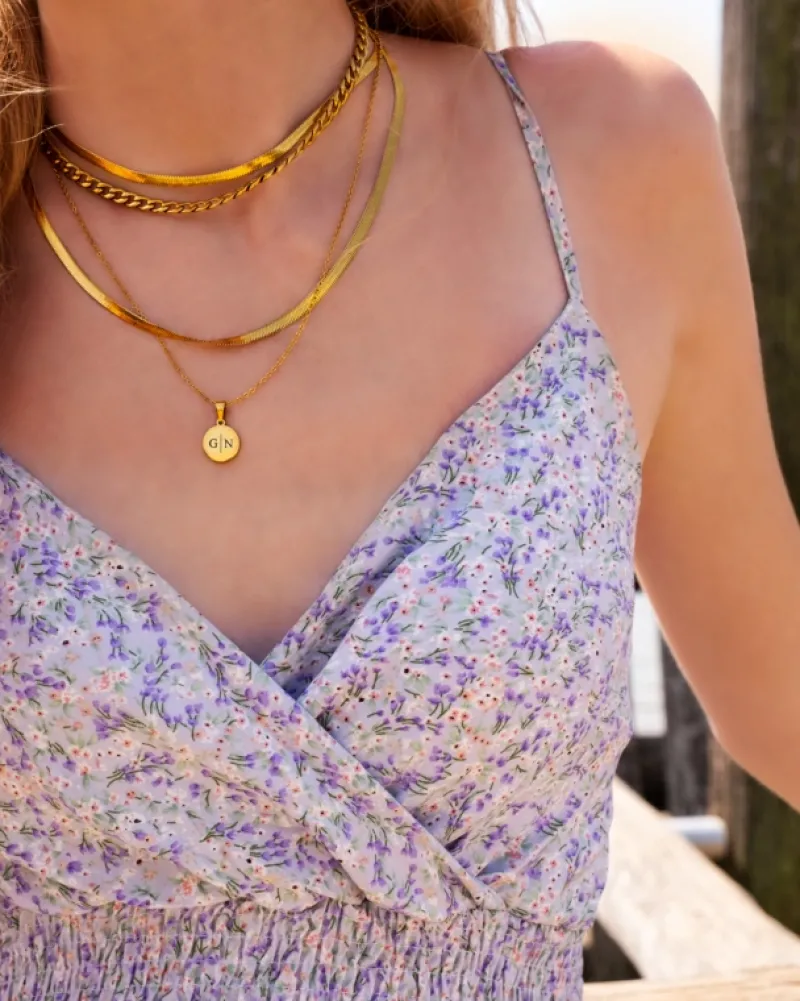 Finaste Platte Choker ketting gold plated Clearance