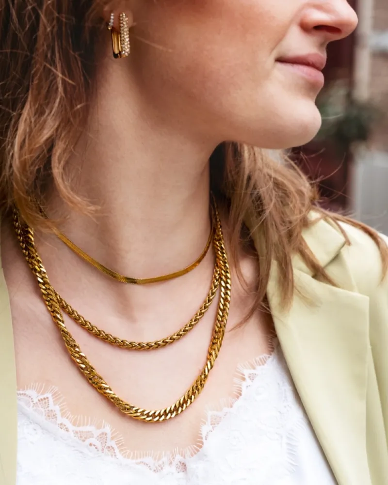 Finaste Platte Choker ketting gold plated Clearance
