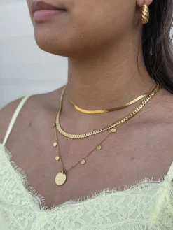 Finaste Platte Choker ketting gold plated Clearance
