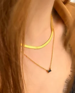 Finaste Platte Choker ketting gold plated Clearance