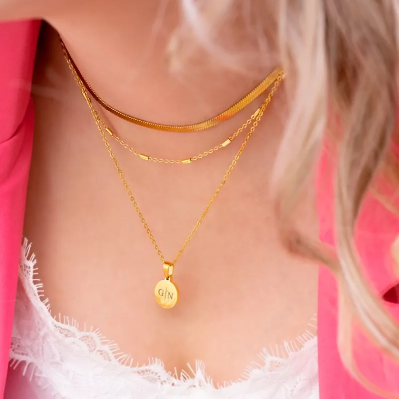 Finaste Platte Choker ketting gold plated Clearance