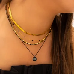 Finaste Platte Choker ketting gold plated Clearance