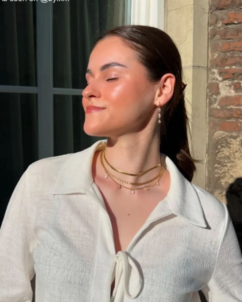 Finaste Platte Choker ketting gold plated Clearance