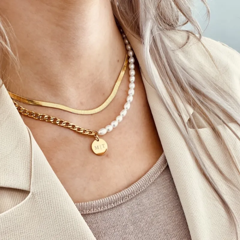 Finaste Platte Choker ketting gold plated Clearance