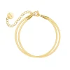 Finaste Platte snake armband dubbel goudkleurig Fashion
