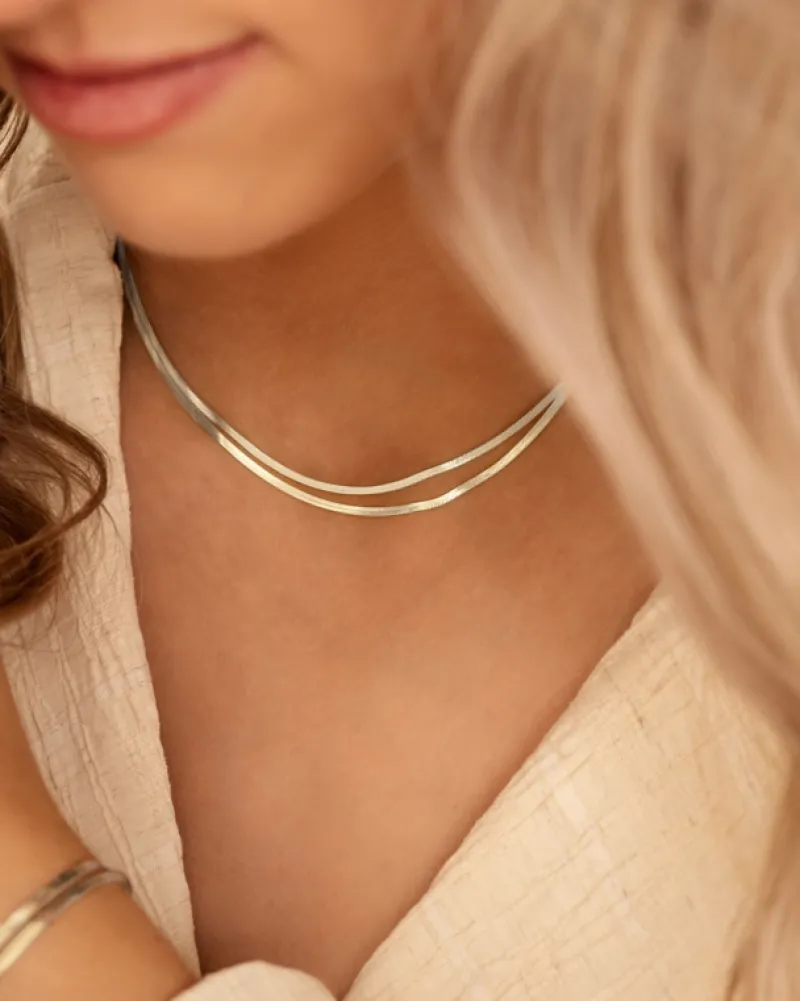 Finaste Platte snake ketting dubbel Discount
