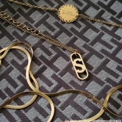 Finaste Platte snake ketting dubbel goudkleurig Online